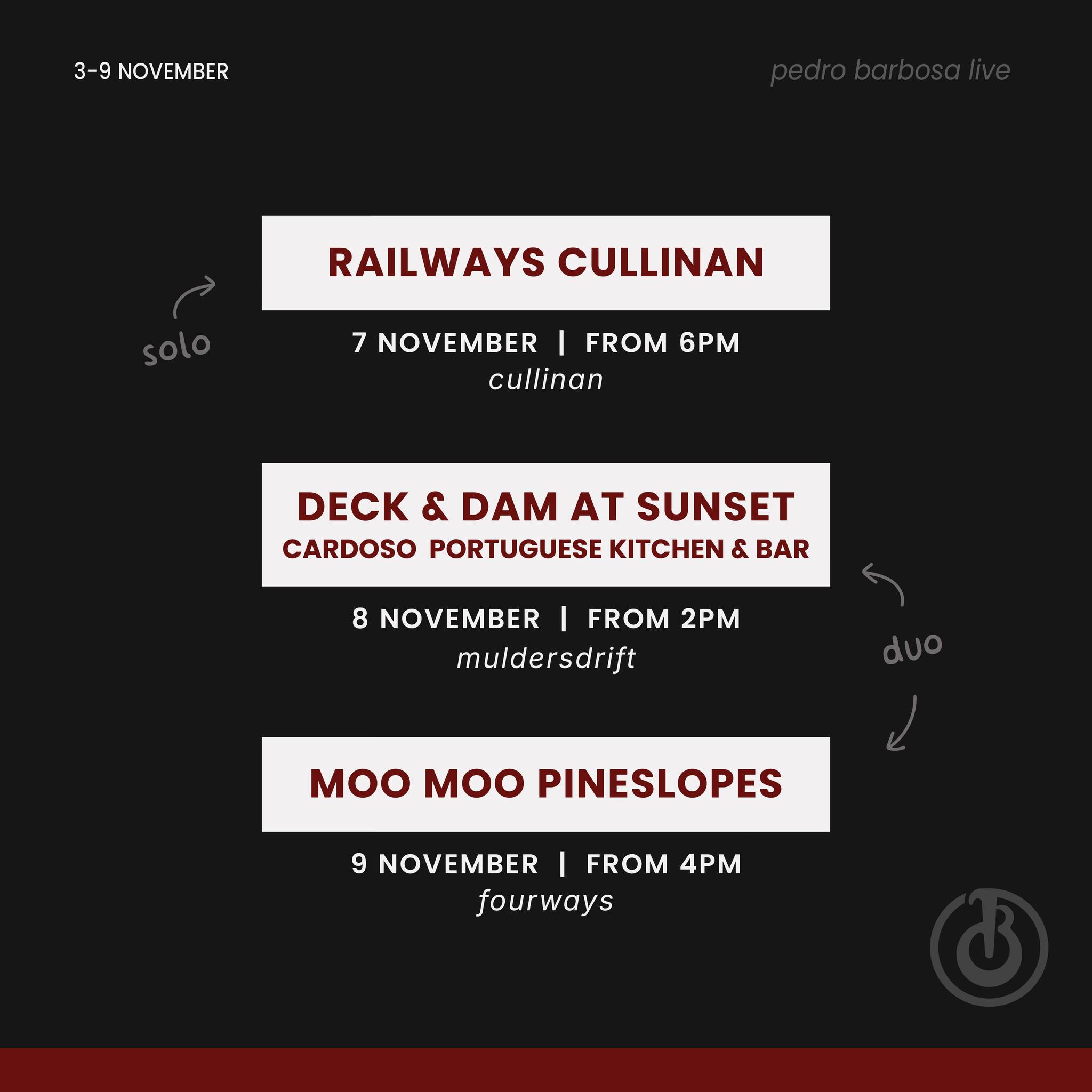 Pedro Barbosa @ Deck & Dam, Harties 8 Nov - Image 1