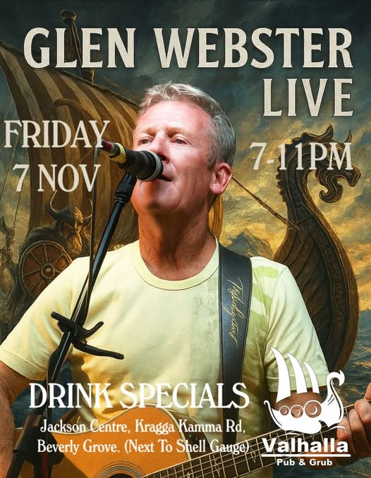 Glen Webster @ Valhalla Pub & Grub 7 Nov - Image 1